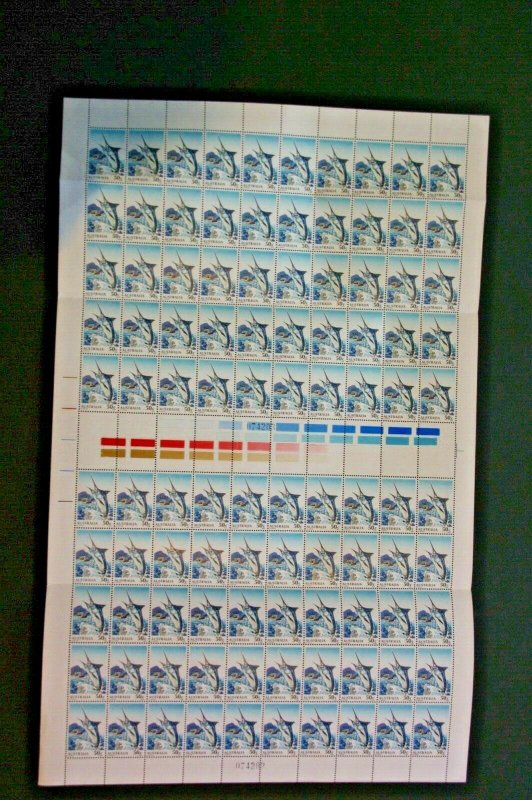 Australian Stamps 1979 50c Fishing Sheet MUH Deep Sea Australia Flaws  