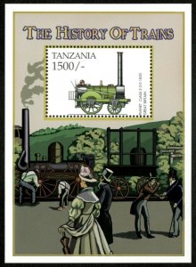 Tanzania 1999 - History of Trains - Souvenir Sheet - Scott 1946 - MNH