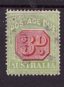 Australia-Sc#J42a-used 3p Postage Due-perf 14-1918-