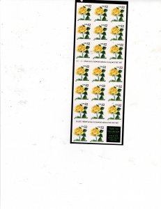 Yellow Rose 32c US Postage Booklet Rose bowl #3049a VF MNH