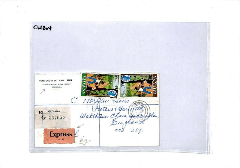 GUYANA Tuschen GB Southampton REGISTERED 1971 EXPRESS {samwells-covers} CW204