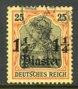 Germany 1906 Offices in Turkey 1¼ Piaster/25pf Wmk Scott # 46 VFU K767