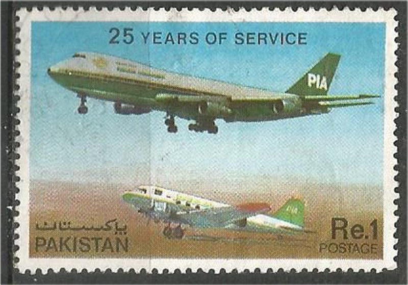 PAKISTAN, 1980,  used 1r, International Airline Scott 516