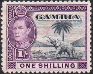 Gambia 1938 1/- slate-blue and violet MH