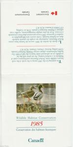 Canada #FWH1, 1985 Wildlife Habitat Conservation, $4 Mallard Robert Bateman art