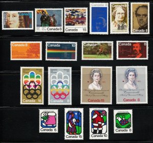 Canada = 1973 Year Collection = MNH #611-628 q08