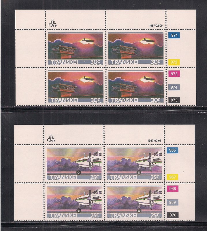 SOUTH AFRICA - TRANSKEI SC# 183-86  4 CONTROL BKS/4 #956-75   FVF/MNH  1987