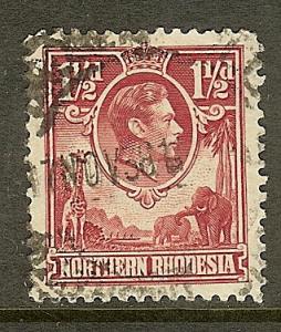 Northern Rhodesia, Scott #29, 1 1/2p King George VI, Used