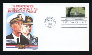 US 2559f World War II - Destroyer Rubin James UA Fleetwood cachet FDC