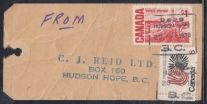 Canada - Dec 1970 $1.06 Tag ex Hudson Hope, BC