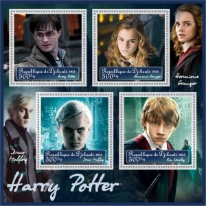 Stamps. Cinema. Harry Potter  2022 year 1+1 sheets perforated  Djibouti