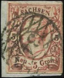 Germany Saxony SC# 13a King John 5ng Used on paper