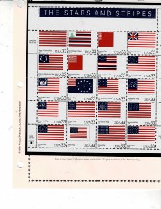 Stars and Stripes 33c US Postage Sheet #3403 VF MNH