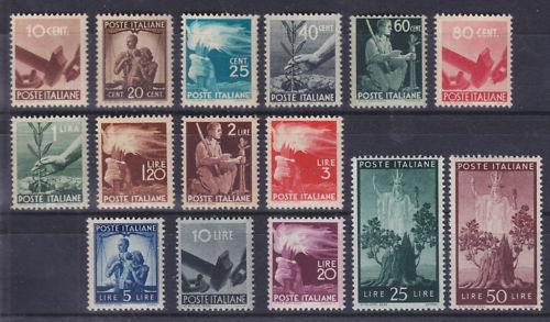 Italy Sc 463/476 MNH. 1945-46 Definitives, 15 diff F-VF