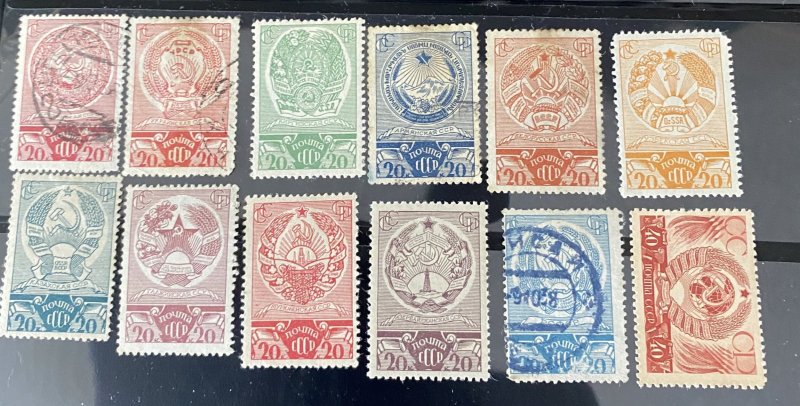 Russia 1938, SC 647-58, USED, Arms of USSR Republics