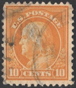 SC#510 10¢ Franklin Single (1917) Used