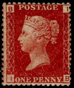 SG44, 1d lake-red plate 217, UNUSED. Cat £95. IB