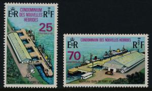 New Hebrides Fr 194-5 MNH New Wharf, Vila, Ships