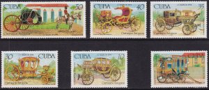 Sc# 3565 / 3570 Cuba 1994 Horse Drawn Carriages complete set MNH CV: $5.35