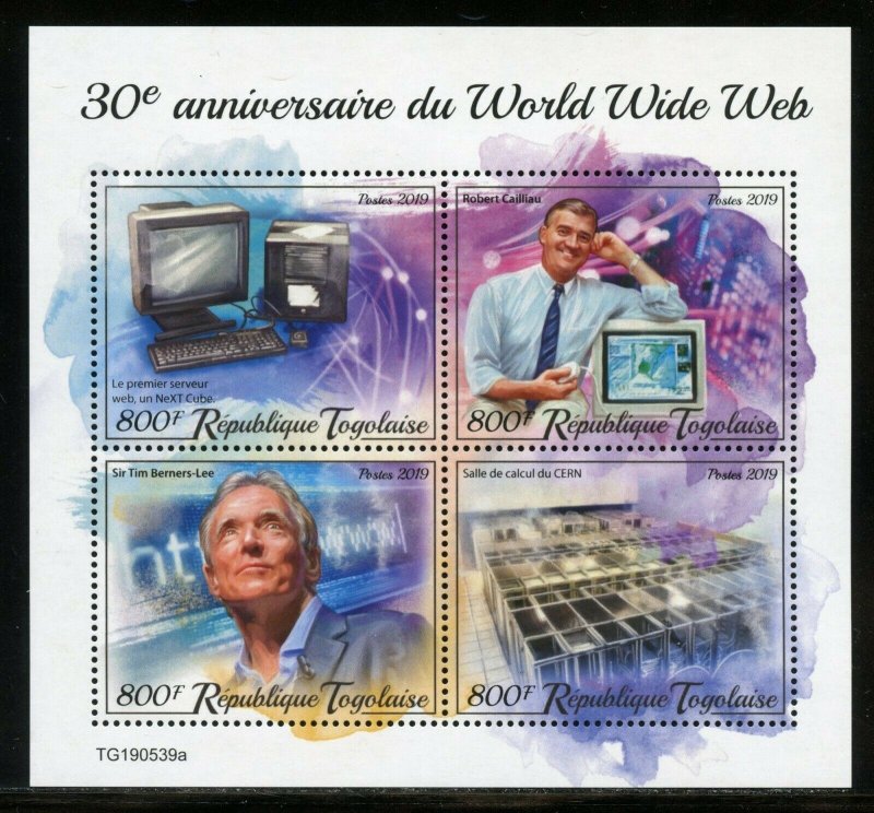 TOGO 2019 30th ANNIVERSARY OF THE WORLD WIDE WEB SHEET  MINT NH