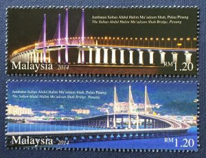 MALAYSIA 2014 Sultan Abdul Halim Mu'adzam Shah Bridge SG#2053-2054 MNH