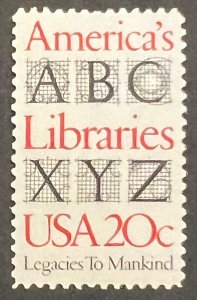 Scott#: 2015 - America's Libraries 20¢ 1982 Single Stamp MNHOG