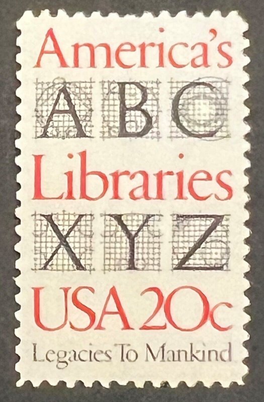 Scott#: 2015 - America's Libraries 20¢ 1982 Single Stamp MNHOG