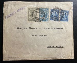 1928 Bogota Colombia Airmail Cover To Commercial Bank In New York USA Wax Seal