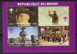 Benin 2009 Scouts/Sir Baden-Powell Sheetlet (4) Perforated MNH