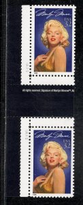 UNITED STATES SC# 2967 HORZ GUTTER PAIR W/ PL# VF/NH