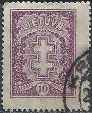 Lithuania 235 (used) 10c double-barred cross, vio (1931)