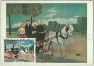 81256 - FRANCE - postal history - MAXIMUM card - ART horses DOG 1967-