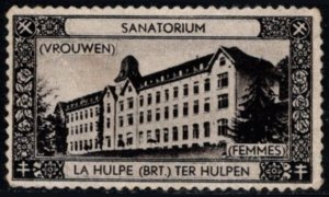 Vintage Belgium Poster Stamp Women's Sanatorium La Hulpe Ter Hulpen