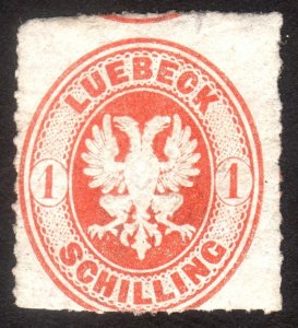 1863, Germany Lubeck 1Sch, MH, Sc 9