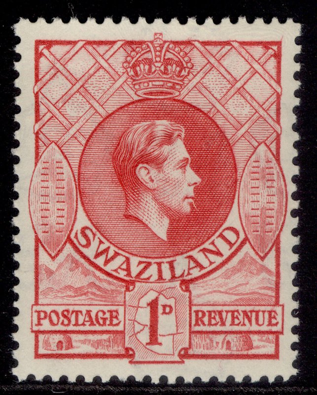 SWAZILAND GVI SG29, 1d rose-red, M MINT. PERF 13½ X 14