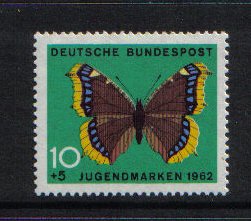 Germany  #B381  MNH  1962   butterflies  10 + 5pf