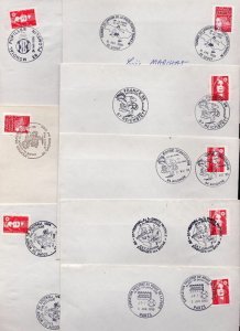 football world cup 1998 set of 16 different postmarks on covers
