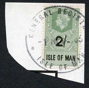 Isle of Man QEII 2/- Key Plate Type Revenue CDS on Piece