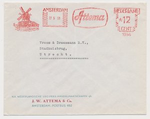 Meter cover Netherlands 1959 Windmill - Match Trading company