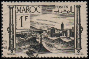 French Morocco 225 - Used - 1fr Fortress (1948)