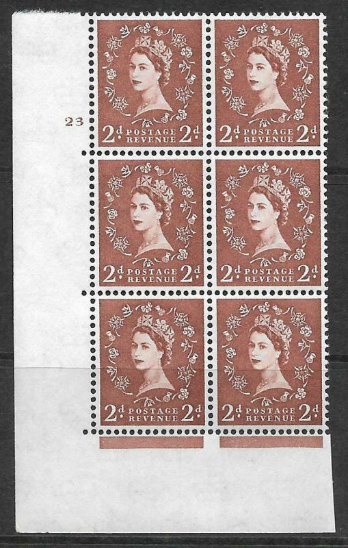 2d Wilding Multi Crown on White Cyl 23 No Dot perf A(E/I) UNMOUNTED MINT 