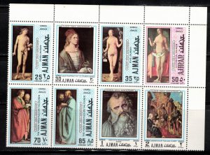 AJMAN Lot Of 8 Mint Never Hinged Durer Paintings On Stamps