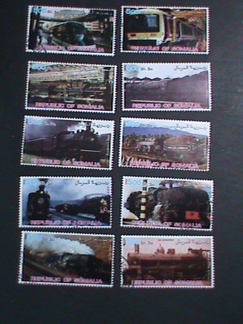 ​SOMALIA STAMP:2002 WORLD CLASSIC TRAINS CTO -MNH LARGE SET. #3 CONDITION FINE