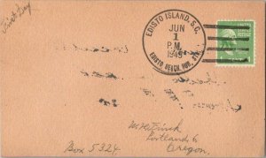 United States South Carolina Edisto Beach Rur. Sta. Edisto Island 1949 4-bar ...