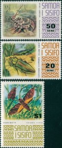 Samoa 1972 SG397-399 Crab Beetle Moth MNH