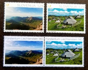 *FREE SHIP Slovenia Liechtenstein Joint Issue Mountain 2015 Alps (stamp pair MNH