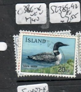 ICELAND  BIRDS  SC 386-388            VFU        PPP0917H