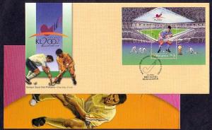 Malaysia, Scott cat. 860. Field Hockey s/sheet. First day cover.