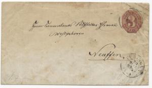 German States Wurttburg U1 Mi #140m Embossed Cover