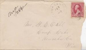 United States York Parma Centre 1891 cork killer  1831-1893  2c Washington La...